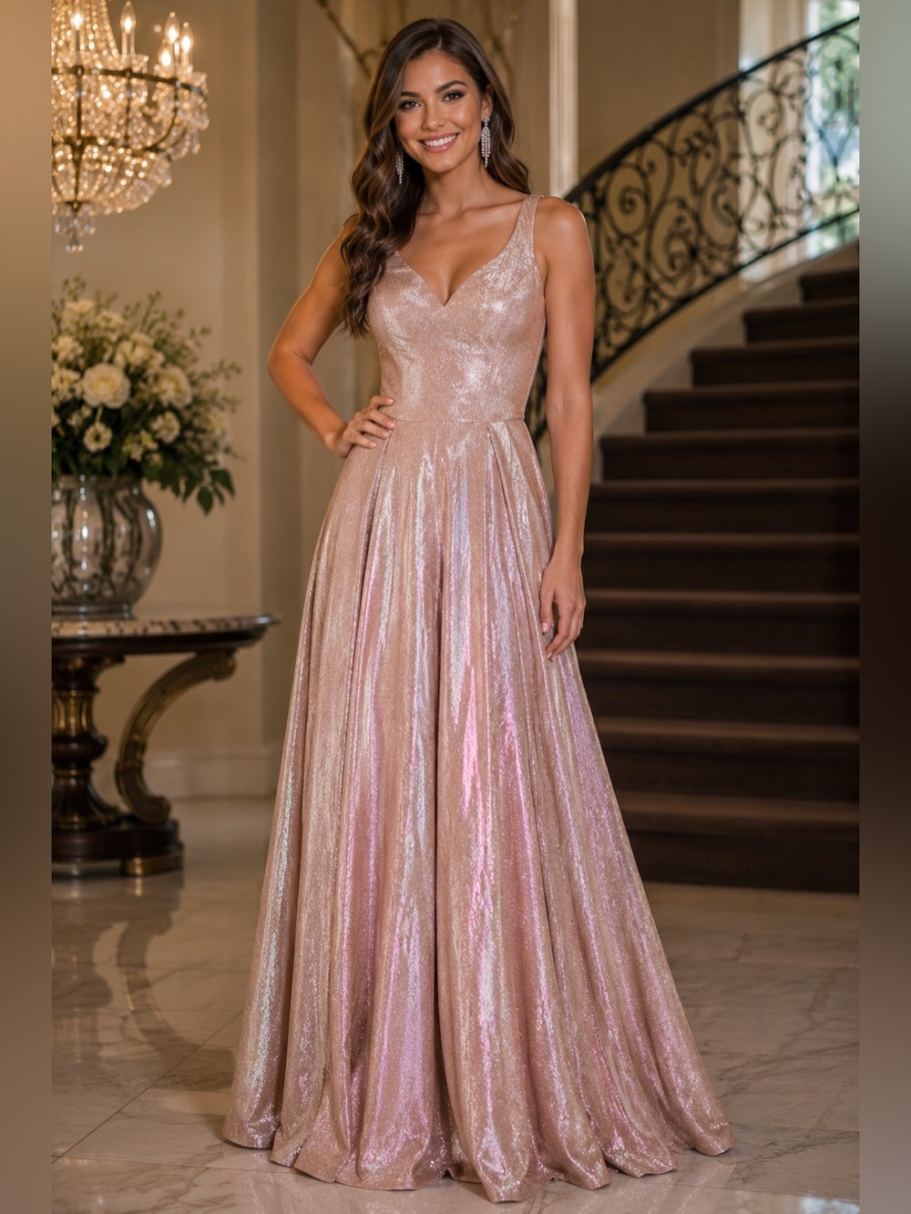 NEW Iridescent Pink Ball Gown ✨ Size 11/12 Juniors | Pageant • Gala • Formal